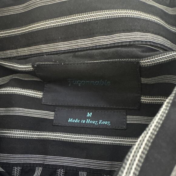 Vintage Faconnable Dress Shirt Size Medium Striped Business Casual - Picture 4 of 9